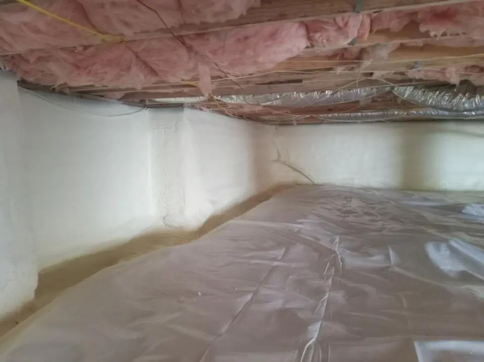 Crawl space encapsulation with closed-cell spray foam for Commercial Roof Restoration in Thief River Falls